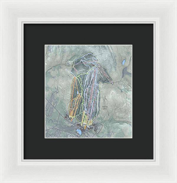 Mount Snow Ski Trail Map - Framed Print - Powderaddicts