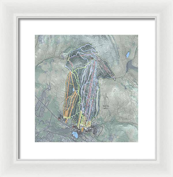 Mount Snow Ski Trail Map - Framed Print - Powderaddicts