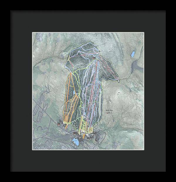 Mount Snow Ski Trail Map - Framed Print - Powderaddicts