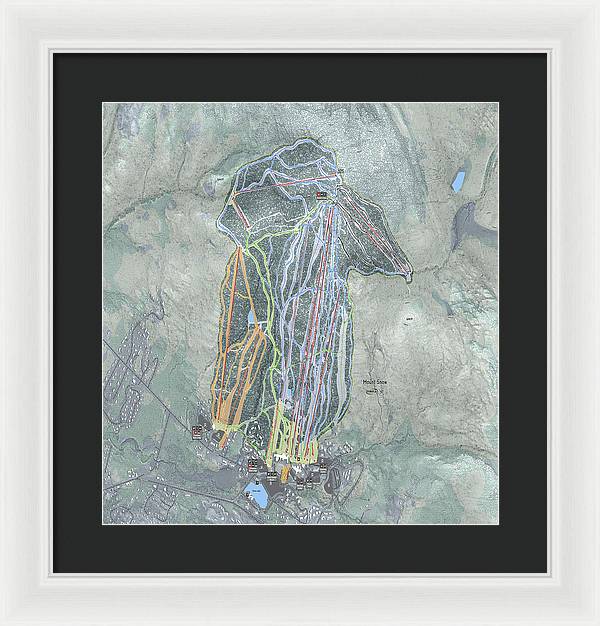 Mount Snow Ski Trail Map - Framed Print - Powderaddicts