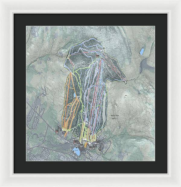 Mount Snow Ski Trail Map - Framed Print - Powderaddicts