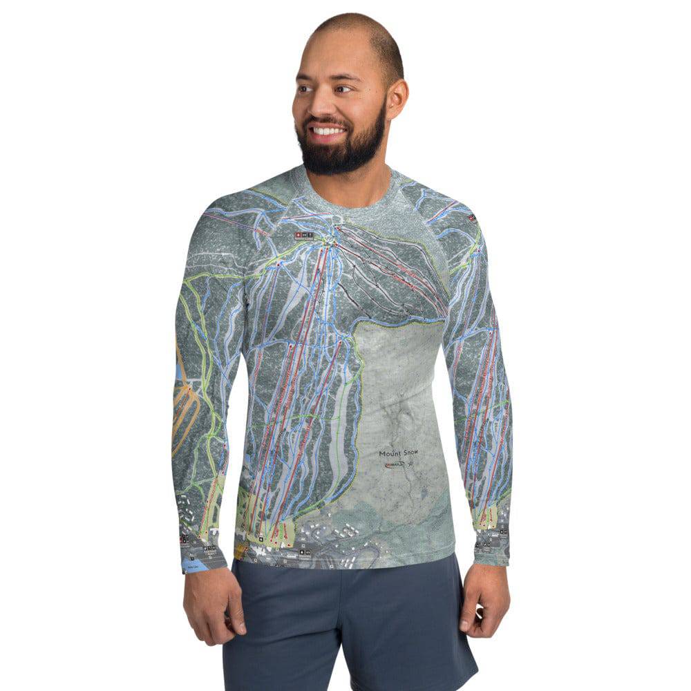 Mount Snow, Vermont Ski Trail Map Men's Base Layer Top