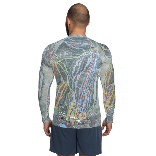 Mount Snow, Vermont Ski Trail Map Men's Base Layer Top - Powderaddicts