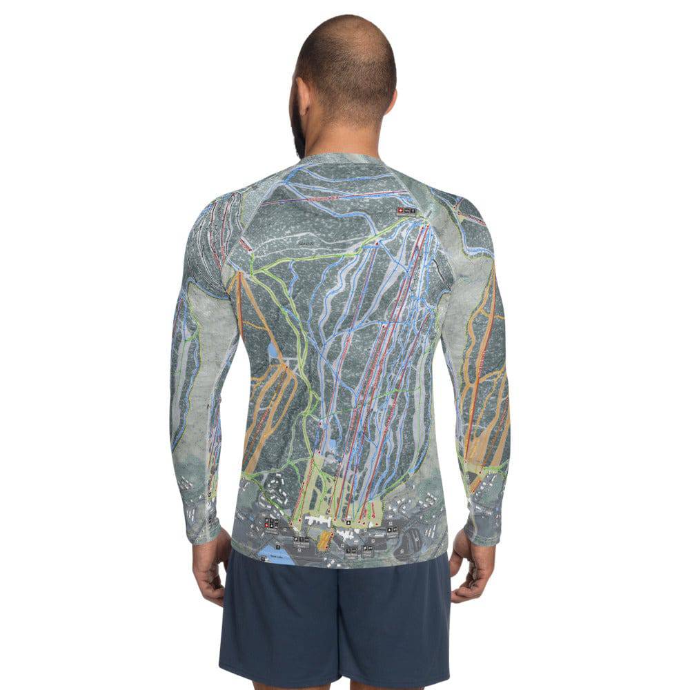 Mount Snow, Vermont Ski Trail Map Men's Base Layer Top - Powderaddicts