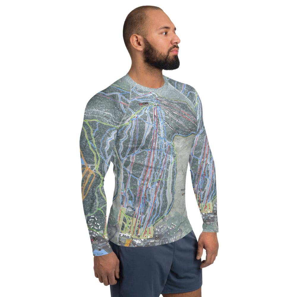 Mount Snow, Vermont Ski Trail Map Men's Base Layer Top - Powderaddicts