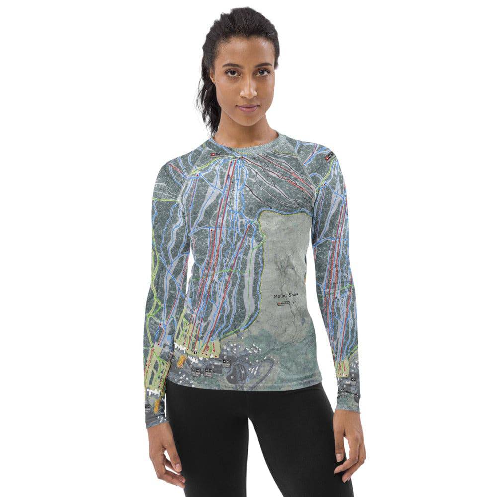 Mount Snow, Vermont Ski Trail Map Women's Base Layer Top