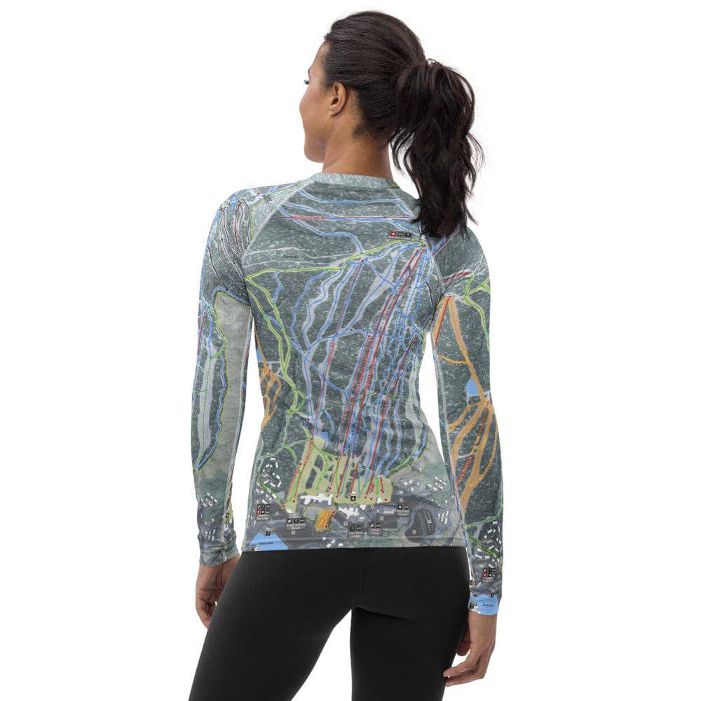 Mount Snow, Vermont Ski Trail Map Women's Base Layer Top - Powderaddicts