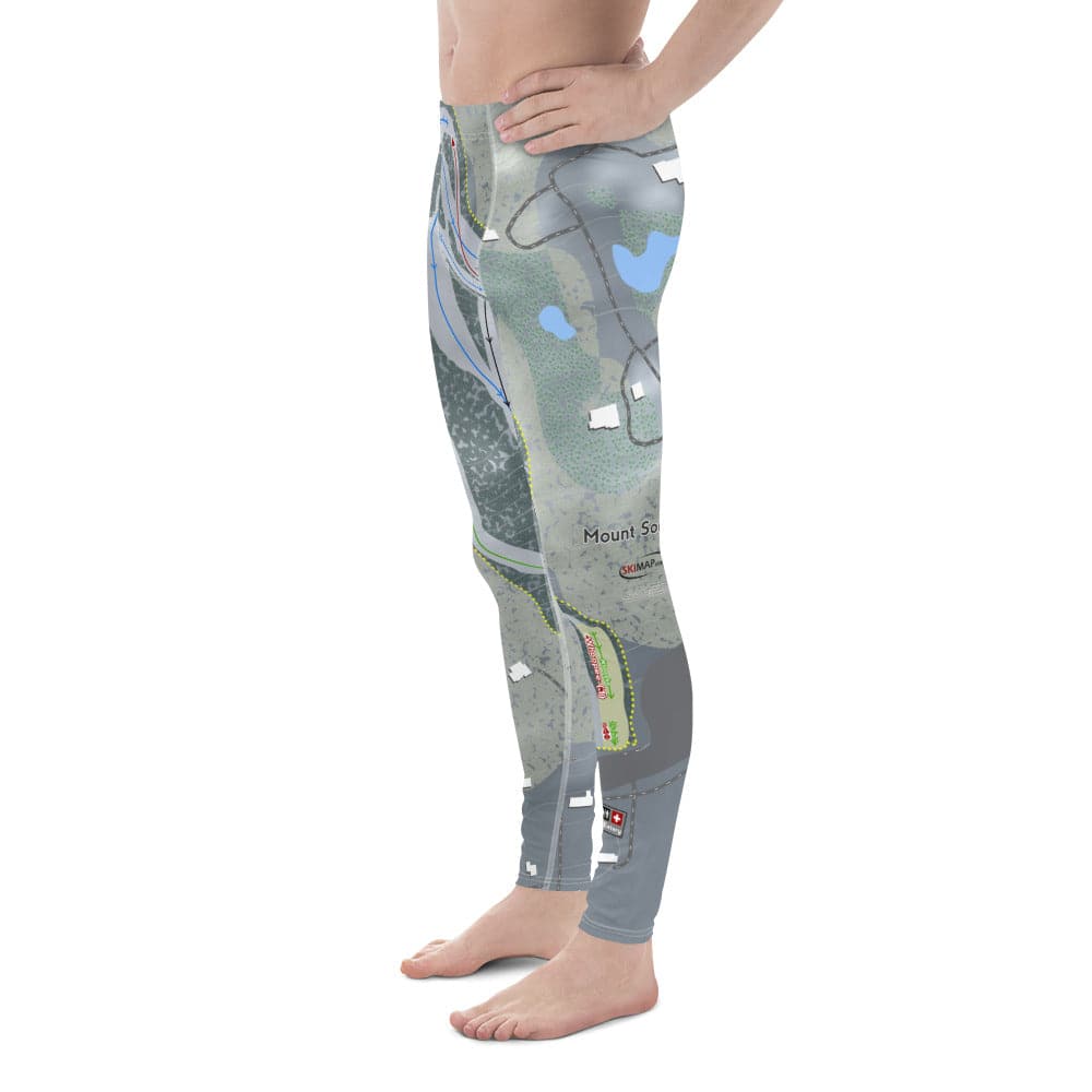 Mount Southington, Connecticut Ski Trail Map Men's Base Layer Bottom - Powderaddicts
