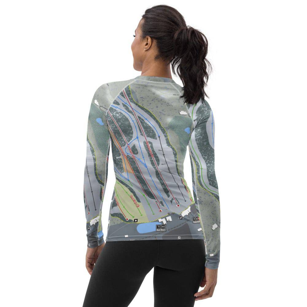 Mount Southington, Connecticut Ski Trail Map Women's Base Layer Top - Powderaddicts
