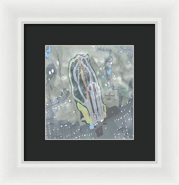 Mount Southington Ski Trail Map - Framed Print - Powderaddicts