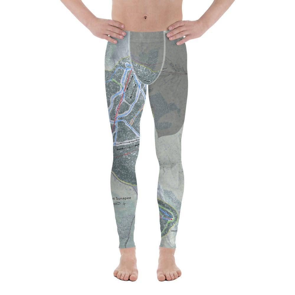 Mount Sunapee, New Hampshire Ski Trail Map Men's Base Layer Bottom - Powderaddicts