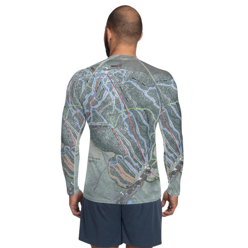 Mount Sunapee, New Hampshire Ski Trail Map Men's Base Layer Top - Powderaddicts