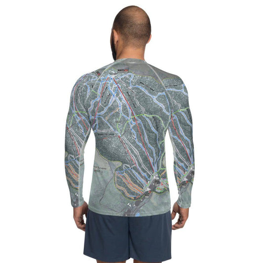 Mount Sunapee, New Hampshire Ski Trail Map Men's Base Layer Top - Powderaddicts