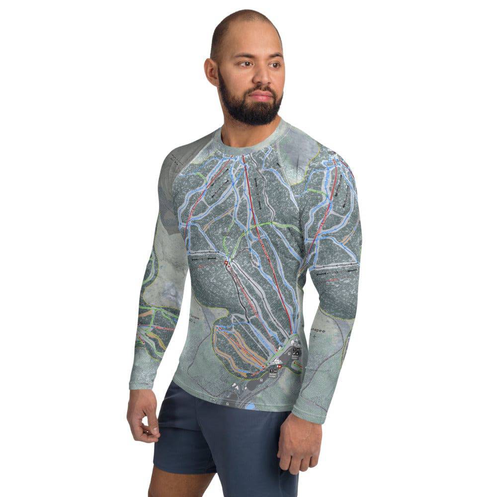 Mount Sunapee, New Hampshire Ski Trail Map Men's Base Layer Top - Powderaddicts