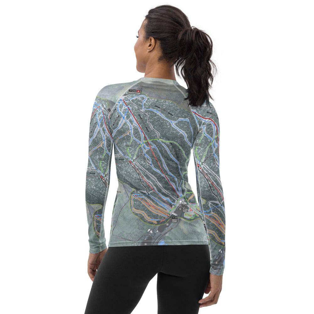 Mount Sunapee, New Hampshire Ski Trail Map Women's Base Layer Top - Powderaddicts