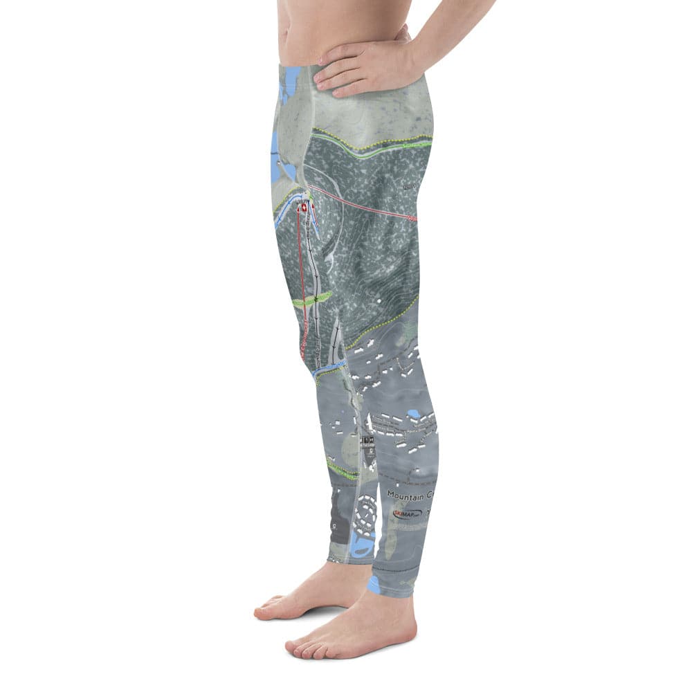 Mountain Creek, New Jersey Ski Trail Map Men's Base Layer Bottom - Powderaddicts
