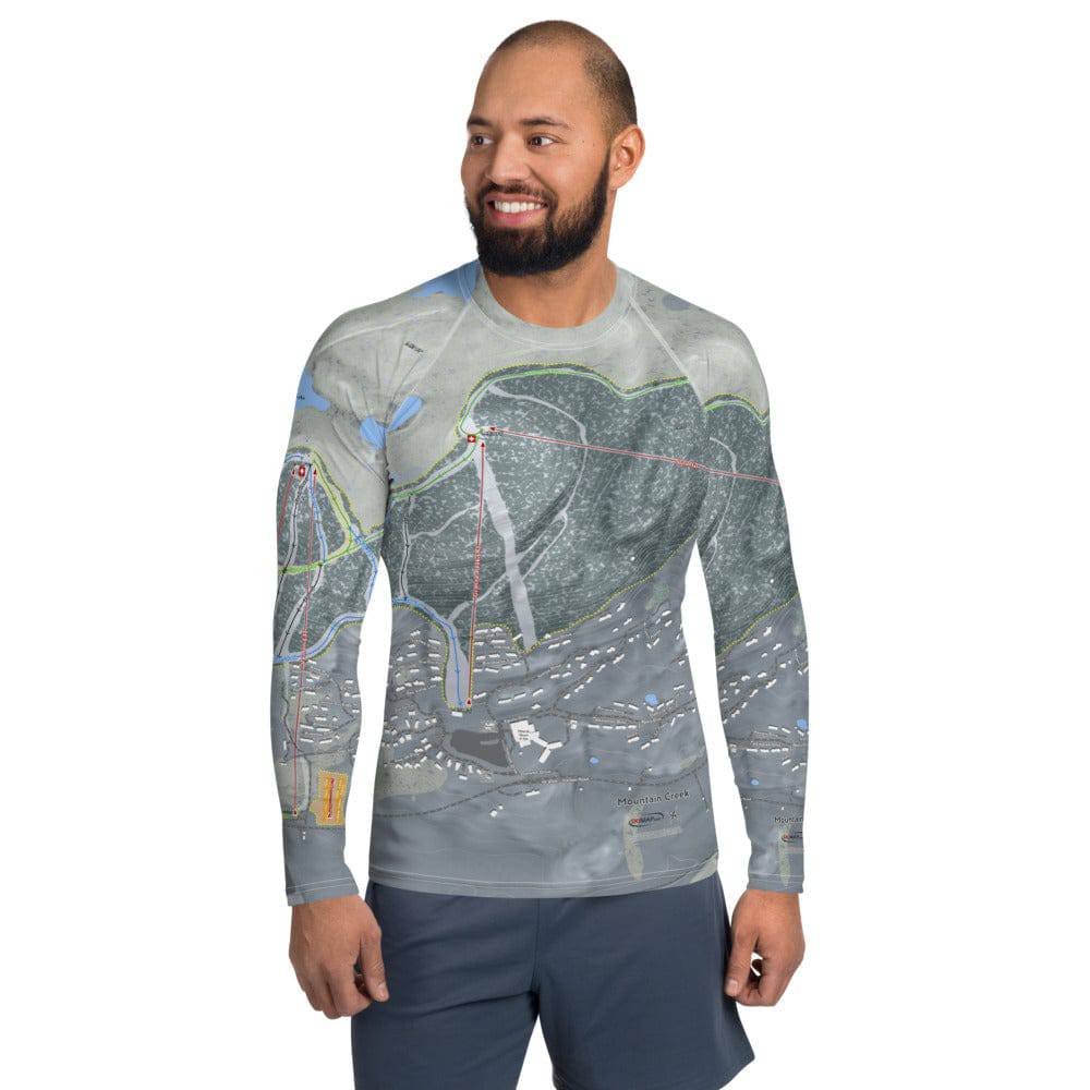 Mountain Creek, New Jersey Ski Trail Map Men's Base Layer Top - Powderaddicts
