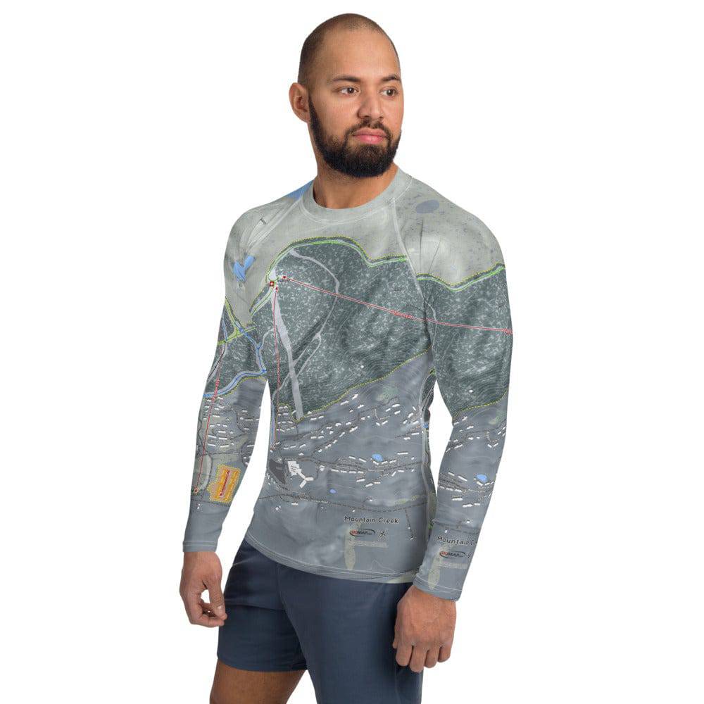 Mountain Creek, New Jersey Ski Trail Map Men's Base Layer Top - Powderaddicts