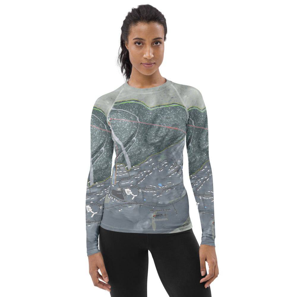 Mountain Creek, New Jersey Ski Trail Map Women's Base Layer Top - Powderaddicts