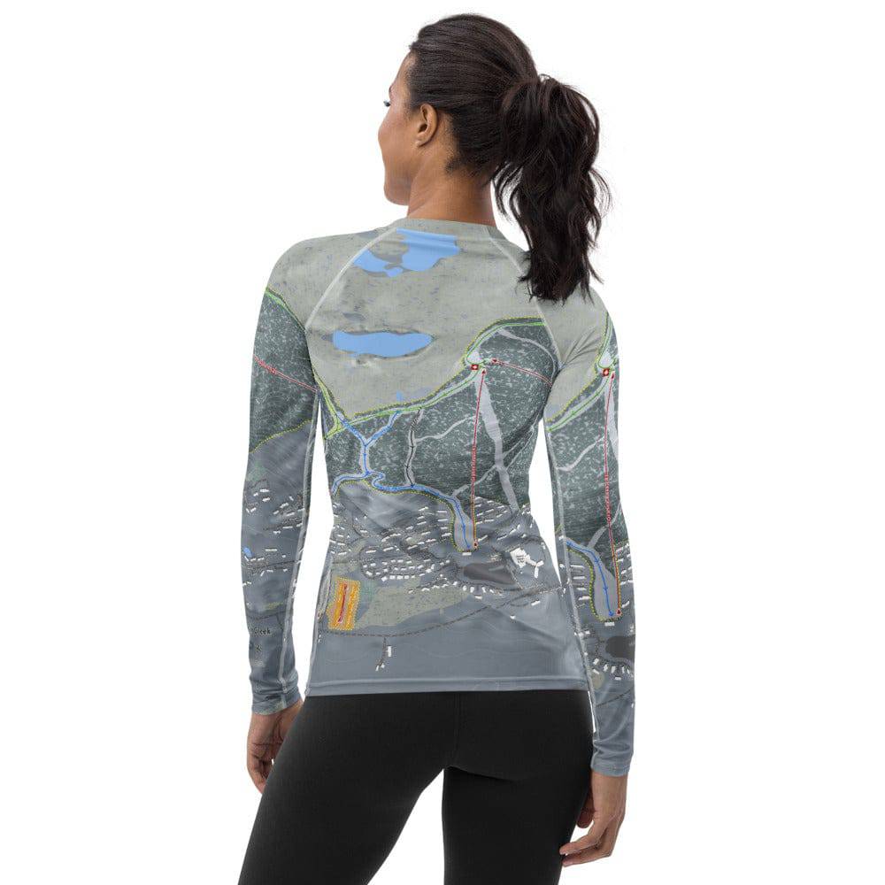 Mountain Creek, New Jersey Ski Trail Map Women's Base Layer Top - Powderaddicts