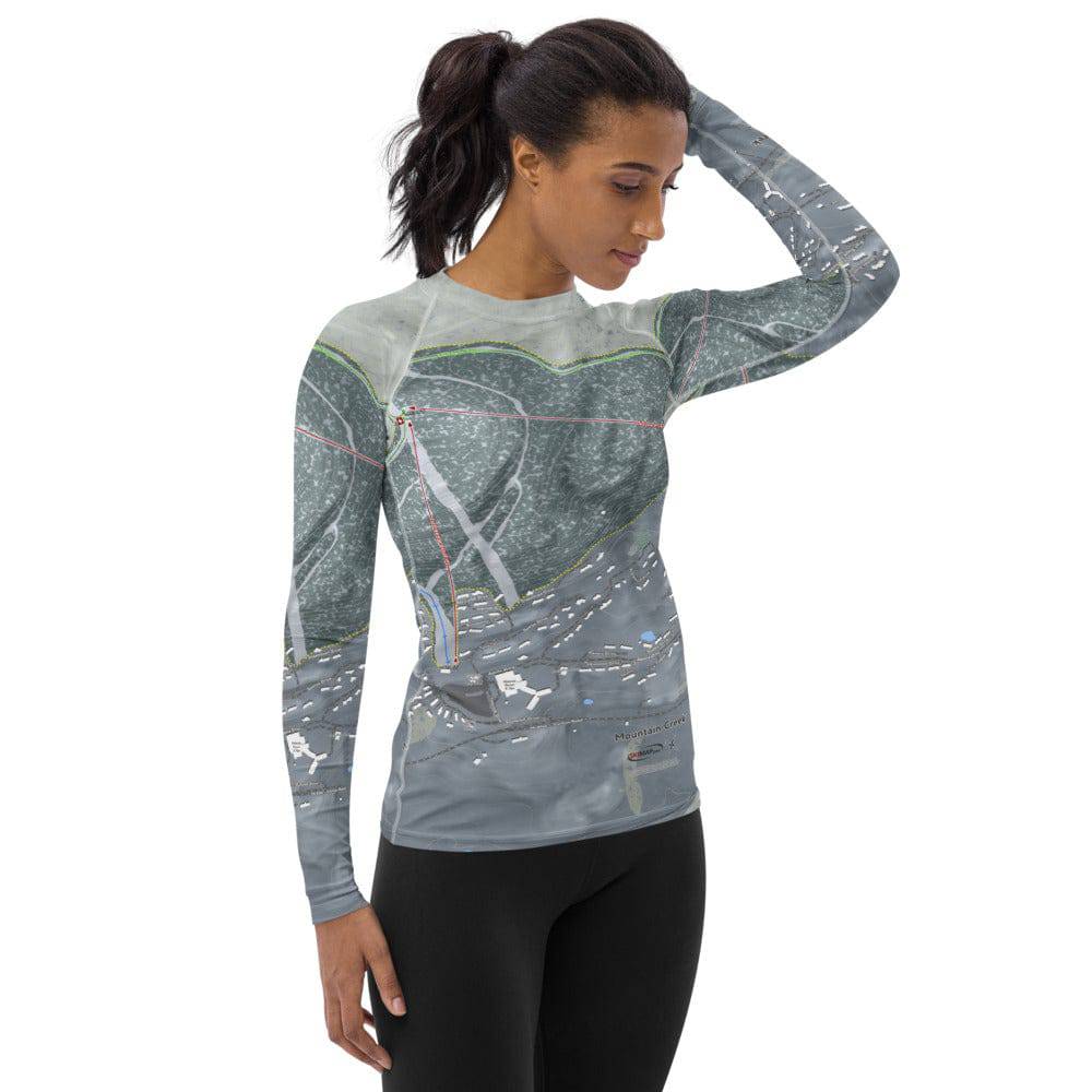 Mountain Creek, New Jersey Ski Trail Map Women's Base Layer Top - Powderaddicts