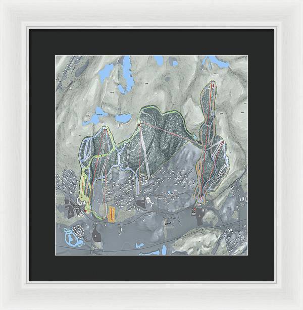 Mountain Creek Ski Trail Map - Framed Print - Powderaddicts