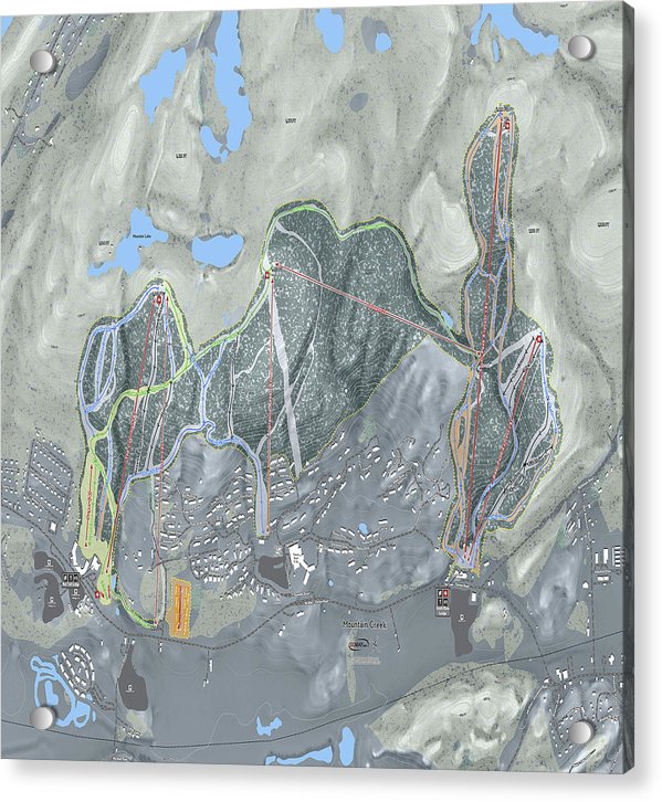 Mountain Creek Ski Trail Map - Acrylic Print - Powderaddicts