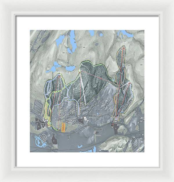 Mountain Creek Ski Trail Map - Framed Print - Powderaddicts
