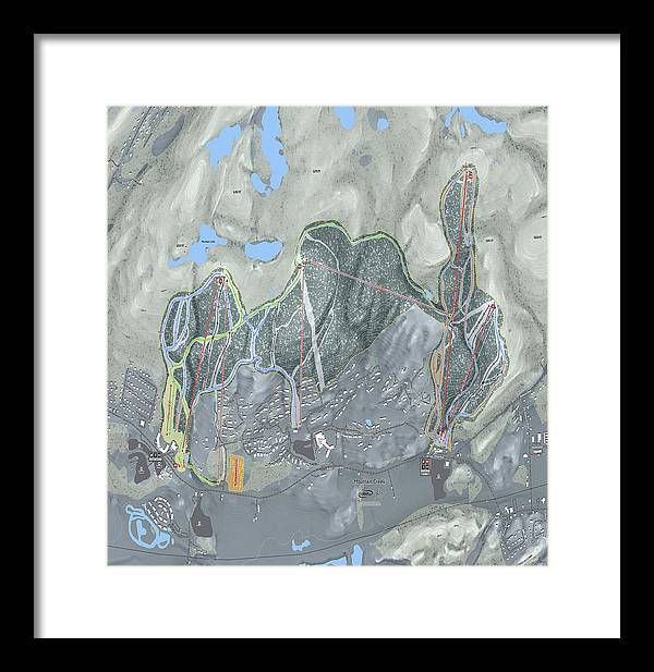 Mountain Creek Ski Trail Map - Framed Print - Powderaddicts