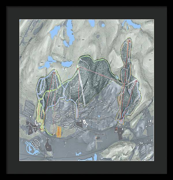 Mountain Creek Ski Trail Map - Framed Print - Powderaddicts