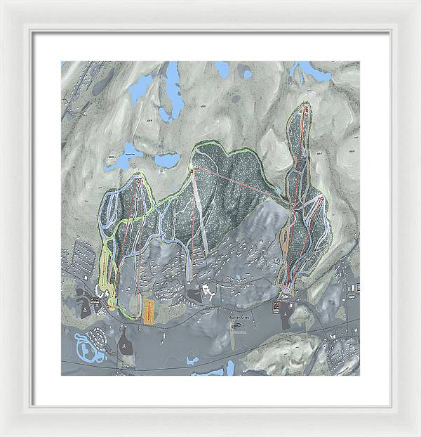 Mountain Creek Ski Trail Map - Framed Print - Powderaddicts