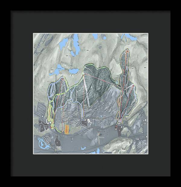 Mountain Creek Ski Trail Map - Framed Print - Powderaddicts