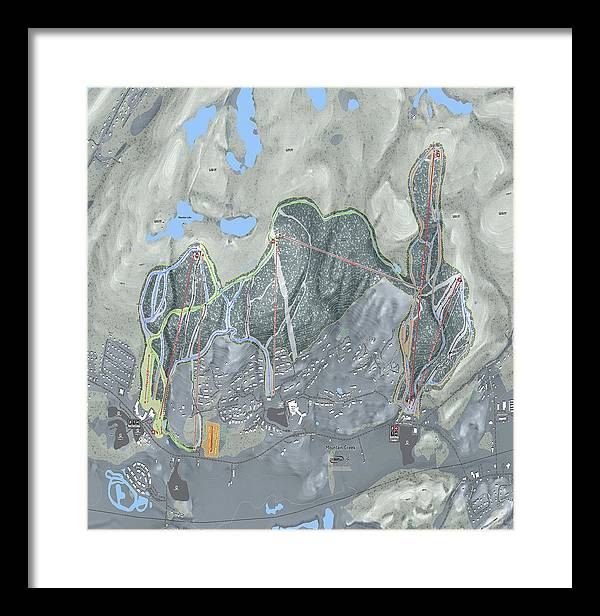 Mountain Creek Ski Trail Map - Framed Print - Powderaddicts