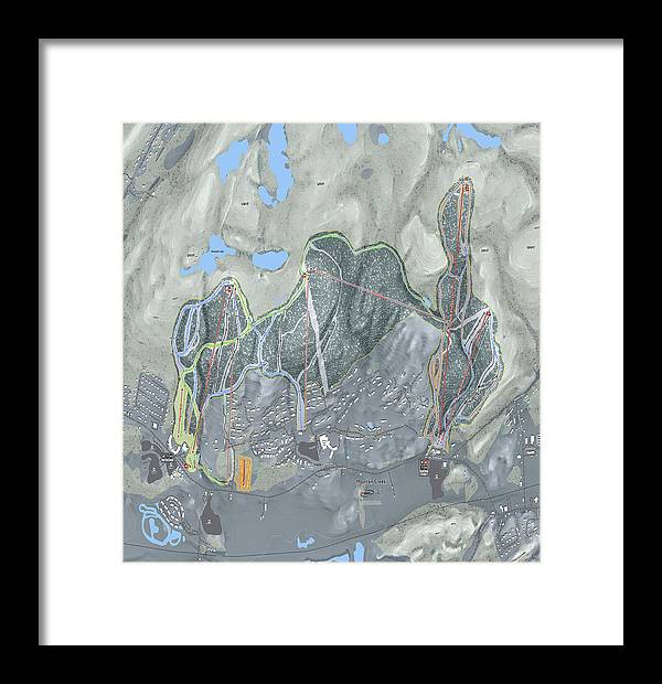 Mountain Creek Ski Trail Map - Framed Print - Powderaddicts
