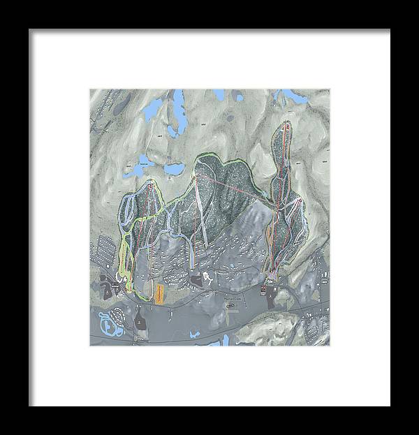 Mountain Creek Ski Trail Map - Framed Print - Powderaddicts