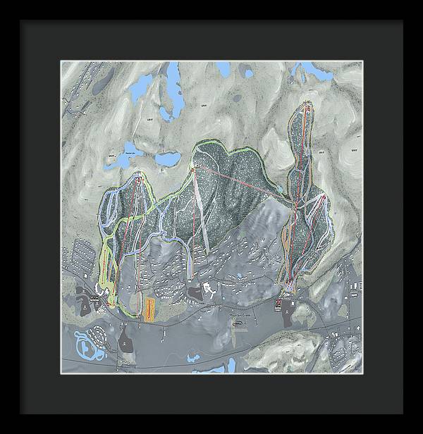Mountain Creek Ski Trail Map - Framed Print - Powderaddicts