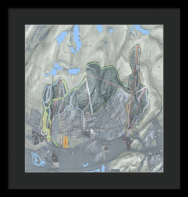 Mountain Creek Ski Trail Map - Framed Print - Powderaddicts