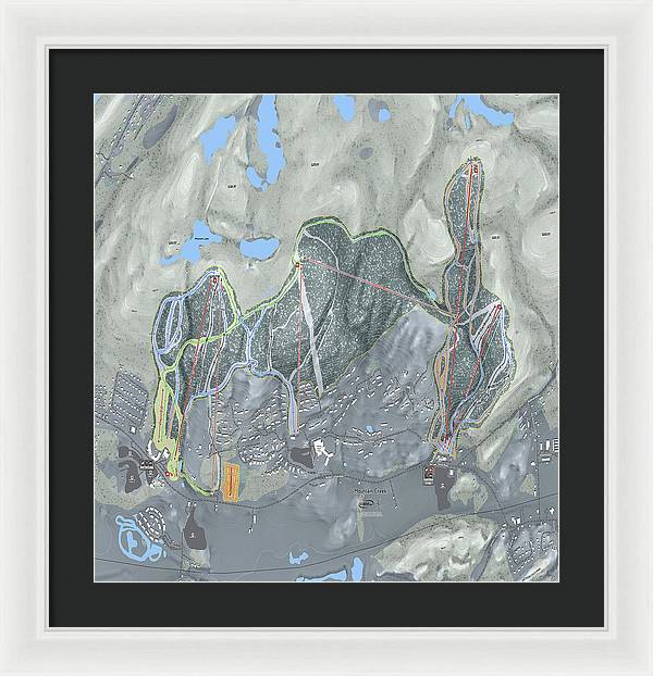 Mountain Creek Ski Trail Map - Framed Print - Powderaddicts