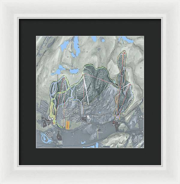 Mountain Creek Ski Trail Map - Framed Print - Powderaddicts