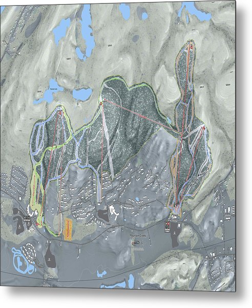 Mountain Creek Ski Trail Map - Metal Print - Powderaddicts
