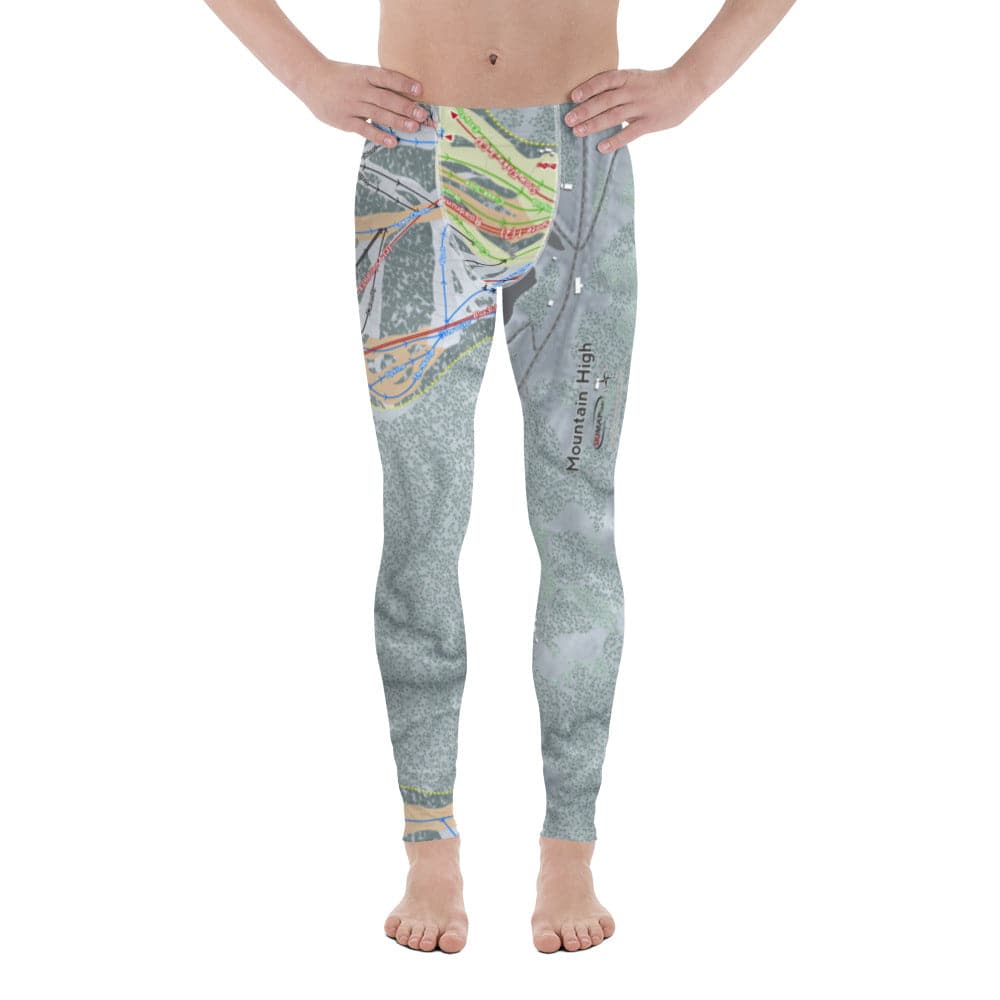 Mountain High, California Ski Trail Map Men's Base Layer Bottom - Powderaddicts