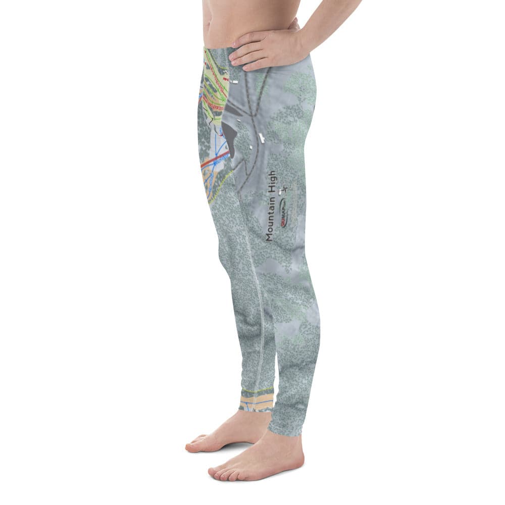 Mountain High, California Ski Trail Map Men's Base Layer Bottom - Powderaddicts