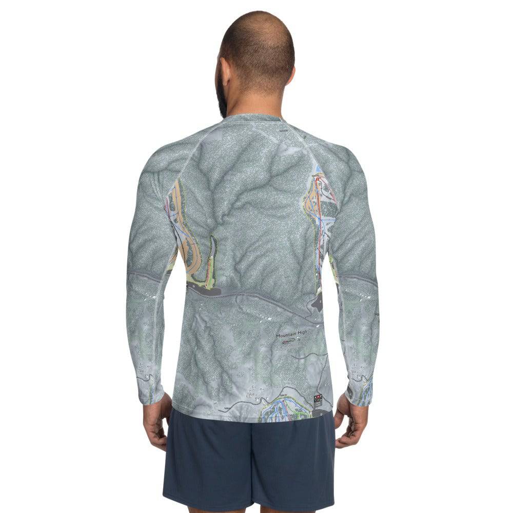 Mountain High, California Ski Trail Map Men's Base Layer Top - Powderaddicts