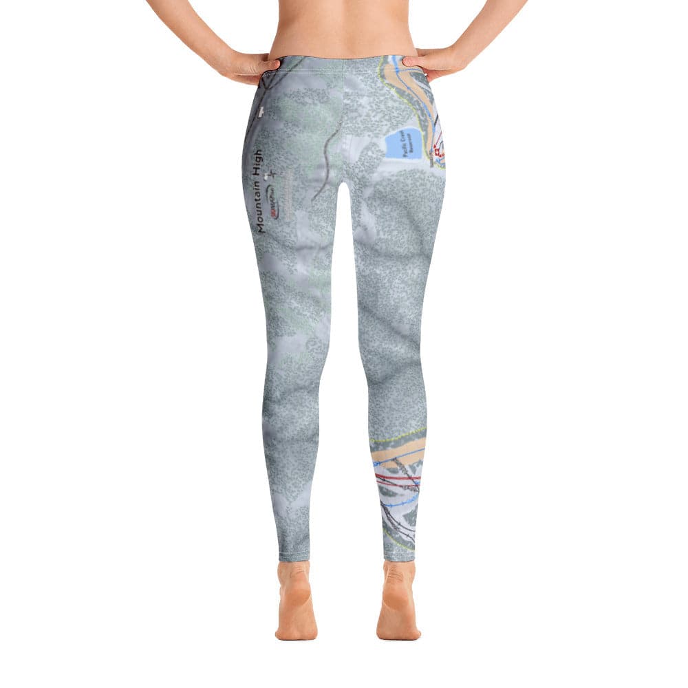 Mountain High, California Ski Trail Map Women's Base Layer Bottom - Powderaddicts