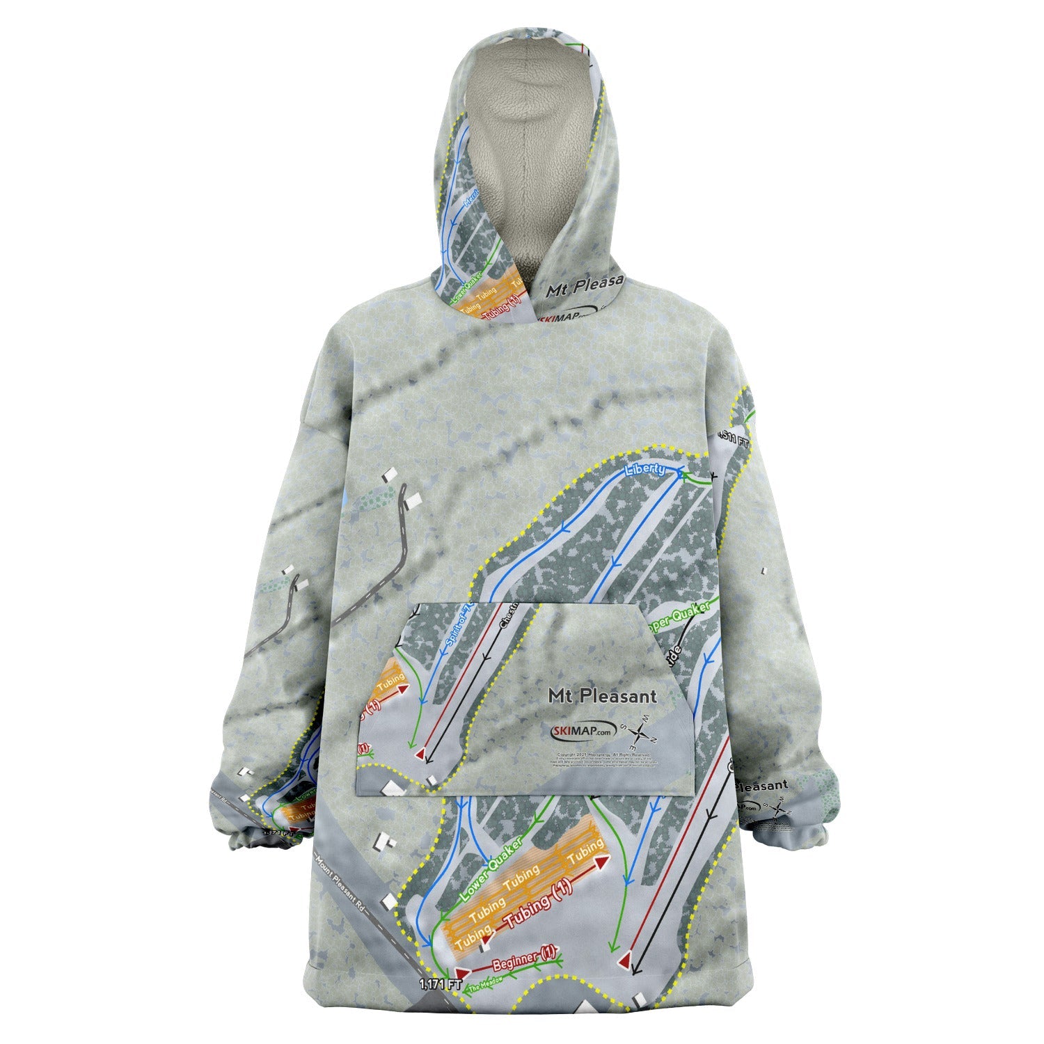 Mountain Pleasant, Pennsylvania Ski Trail Map Snuggie - Powderaddicts