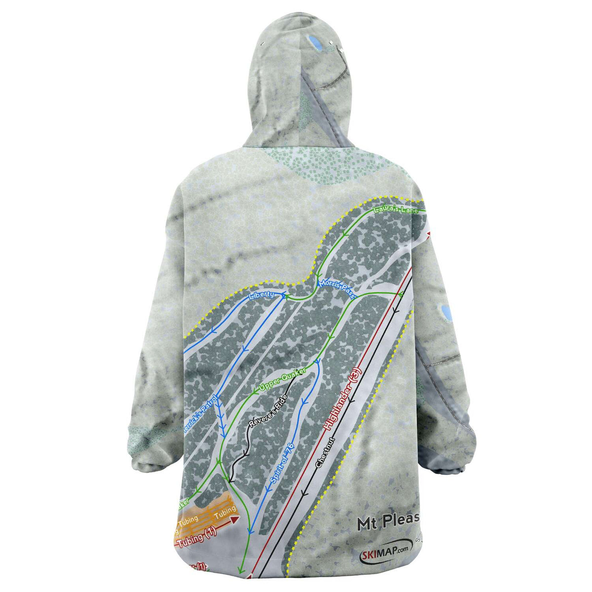 Mountain Pleasant, Pennsylvania Ski Trail Map Snuggie - Powderaddicts