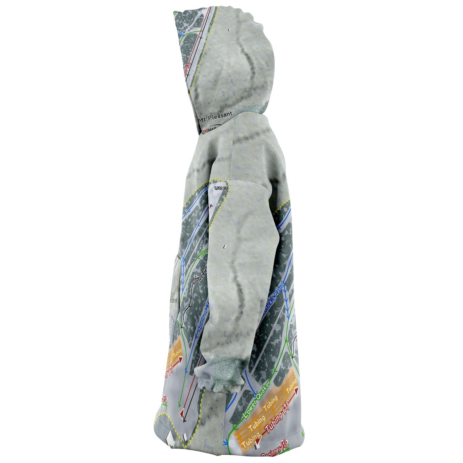 Mountain Pleasant, Pennsylvania Ski Trail Map Snuggie - Powderaddicts