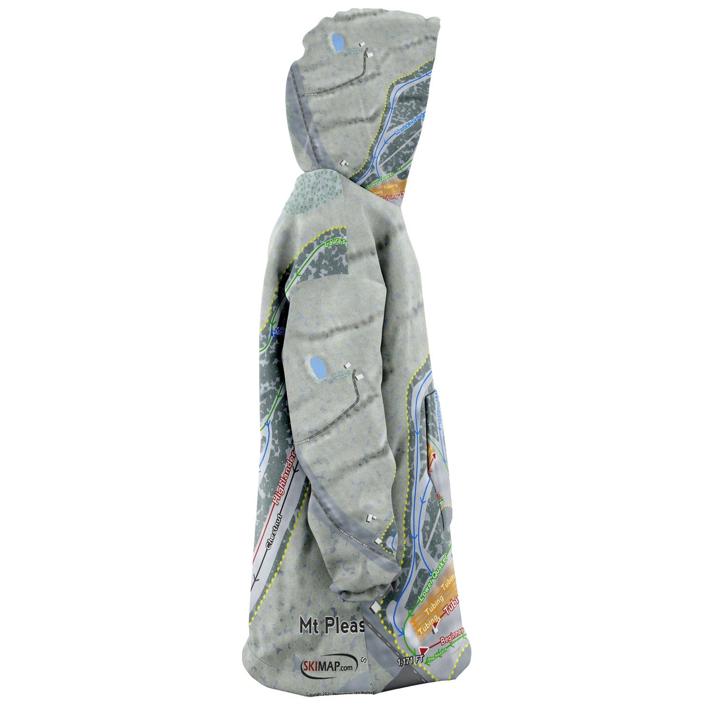 Mountain Pleasant, Pennsylvania Ski Trail Map Snuggie - Powderaddicts