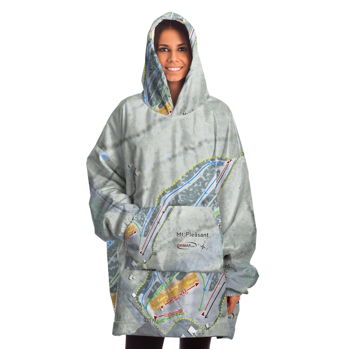 Mountain Pleasant, Pennsylvania Ski Trail Map Snuggie - Powderaddicts