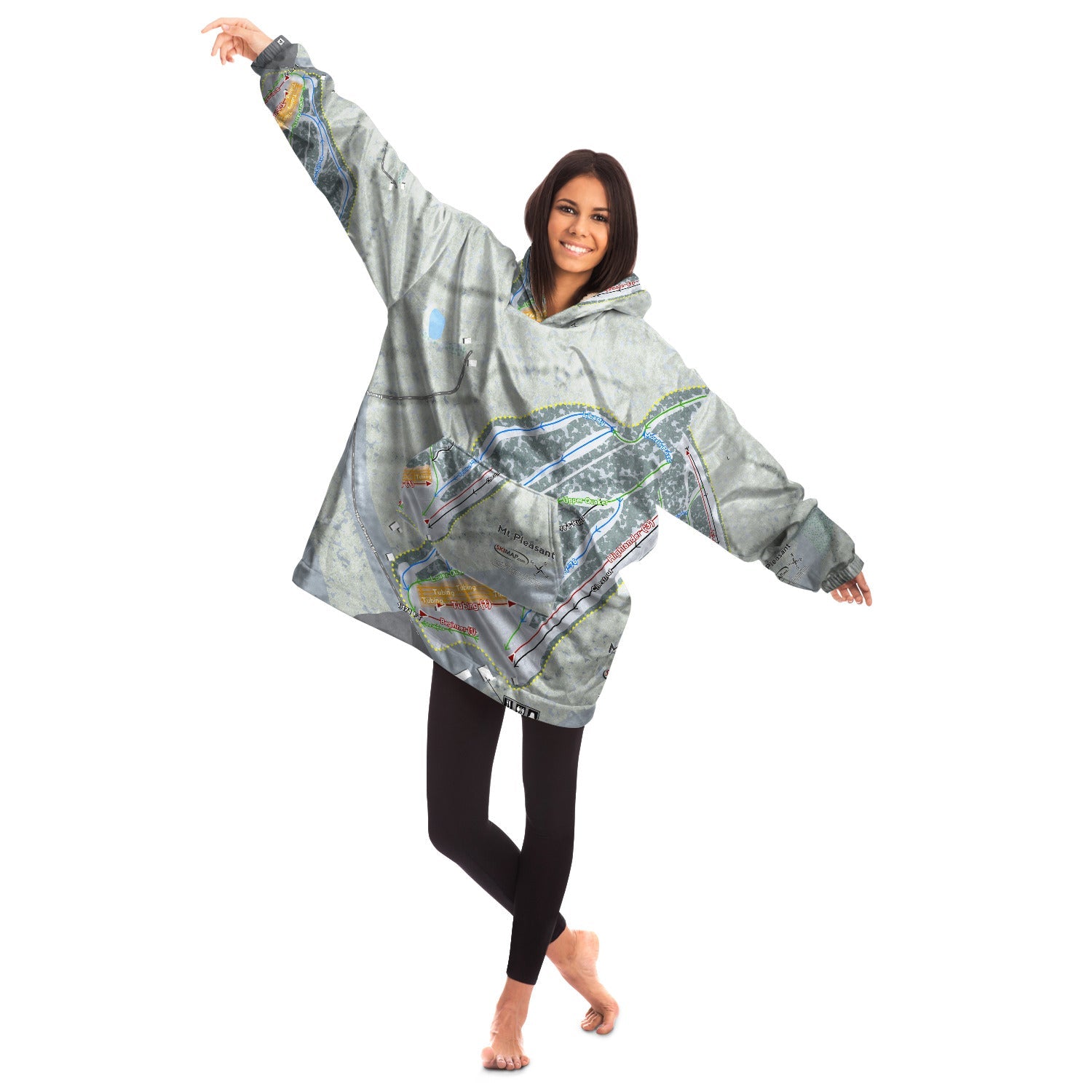 Mountain Pleasant, Pennsylvania Ski Trail Map Snuggie - Powderaddicts